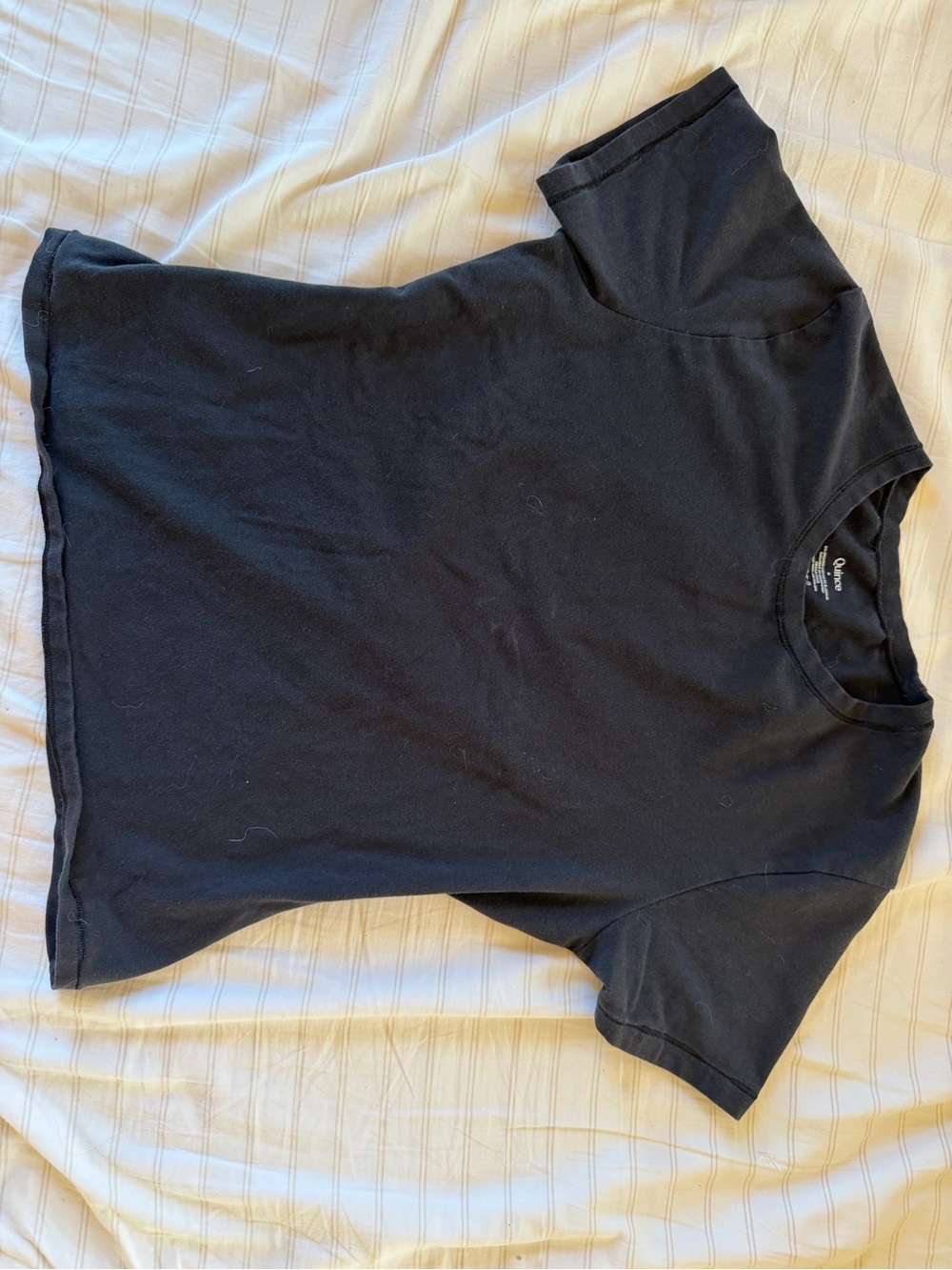 Quince Women’s M Black Organic Cotton Stretch Crewneck T-Shirt Tee